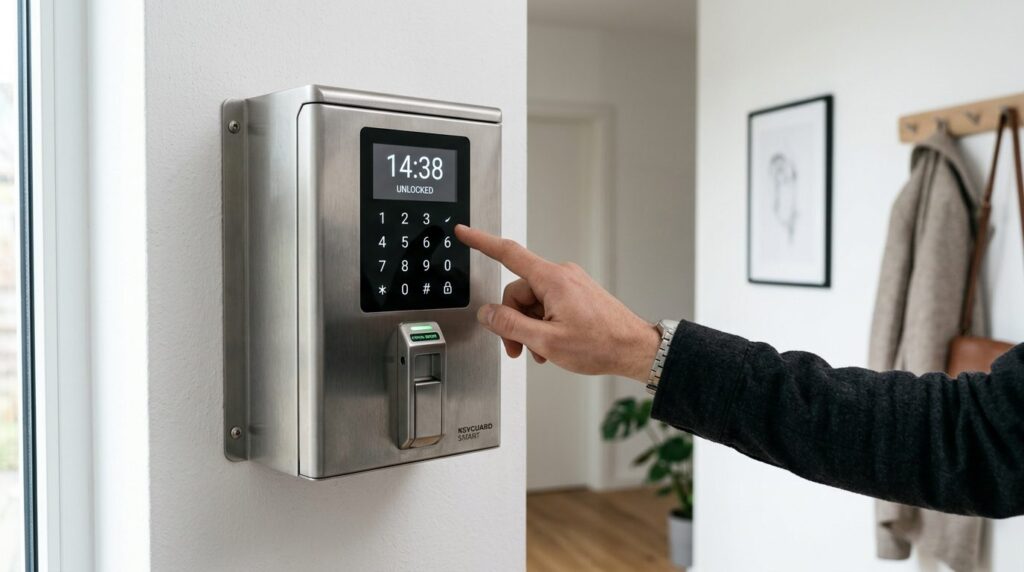 Close-up product photograph of a contemporary wall-mounted k