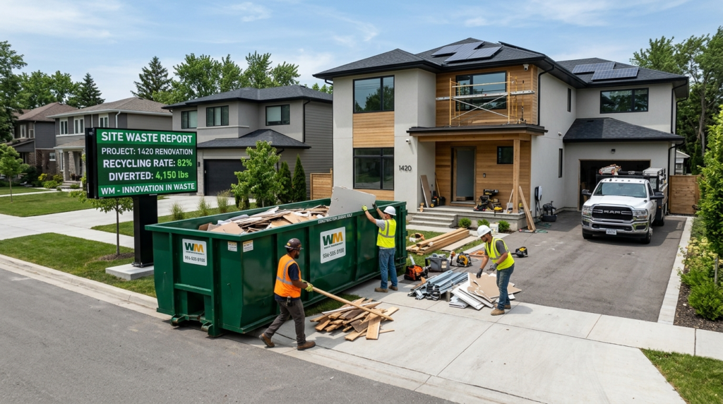 Wide angle shot of a residential driveway with a professiona