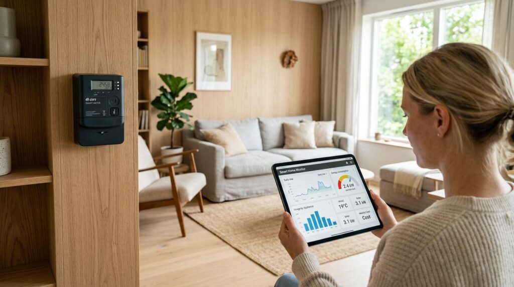 Professional realistic image of smart home technology dashbo